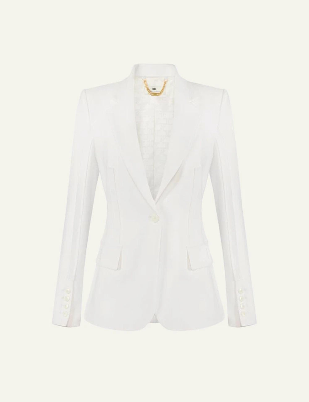Elisabetta Franchi tailored blazer white front view
