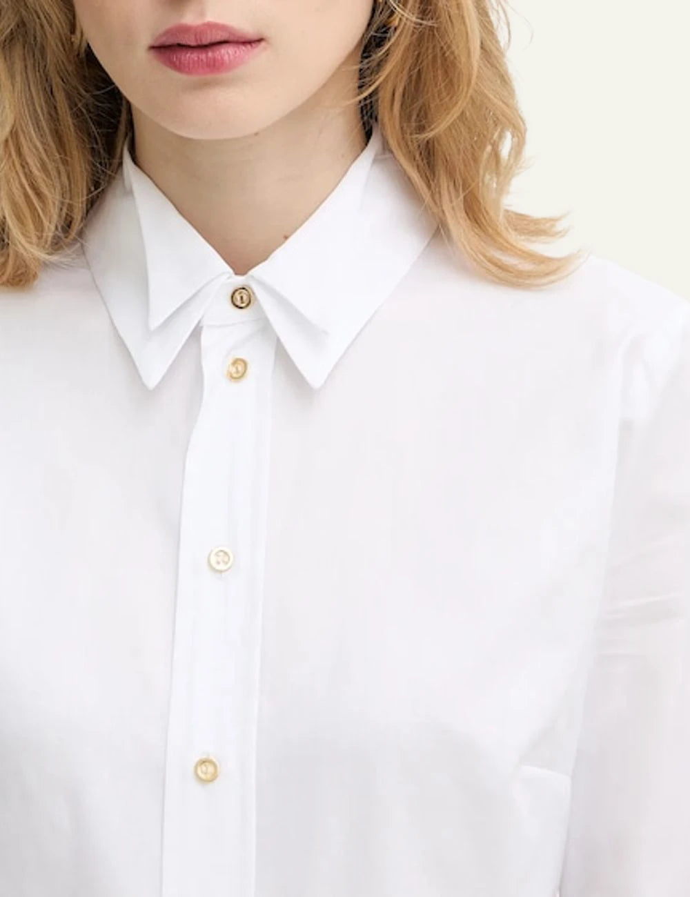 Elisabetta Franchi white shirt collar buttons detail