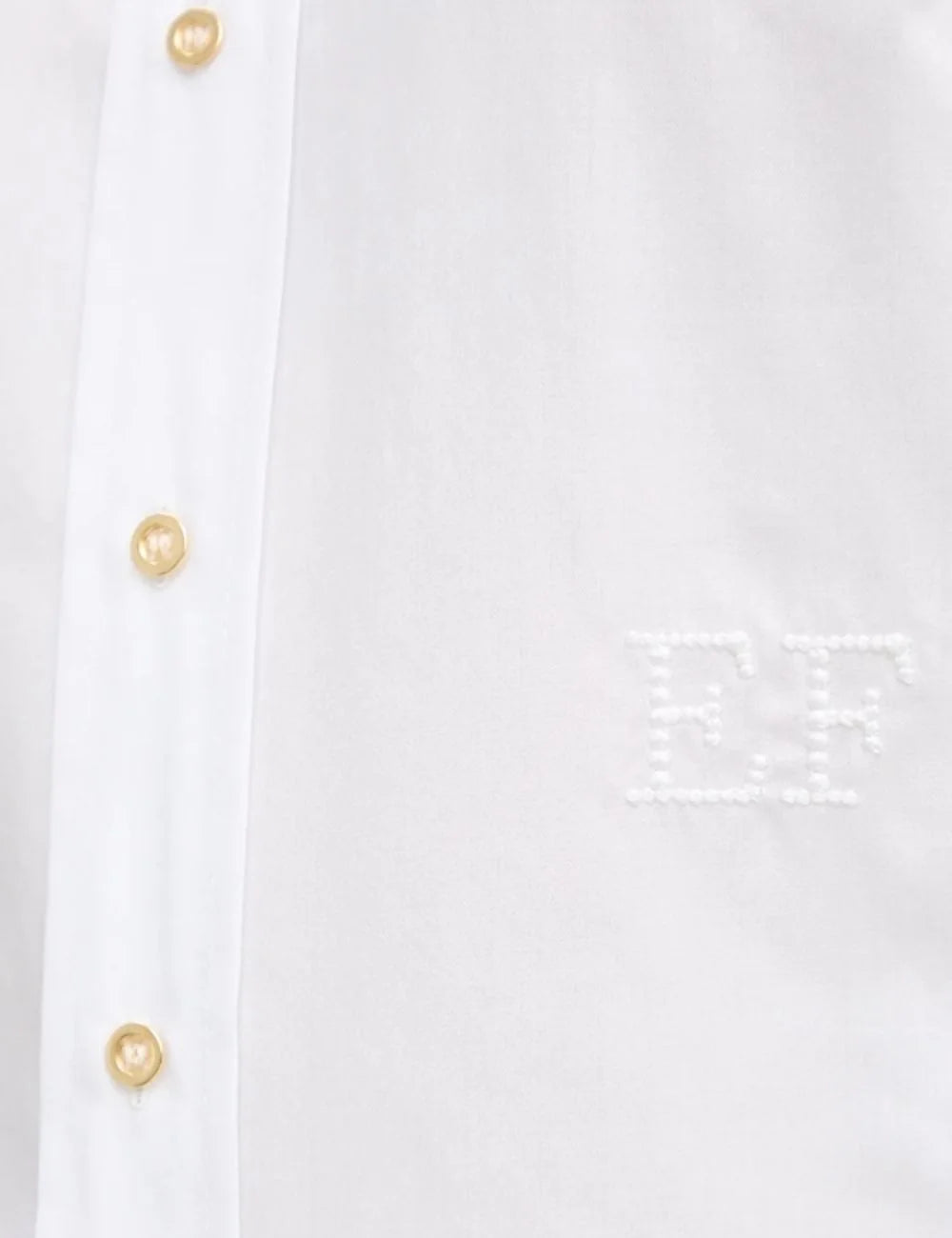 Elisabetta Franchi white shirt logo embroidery detail