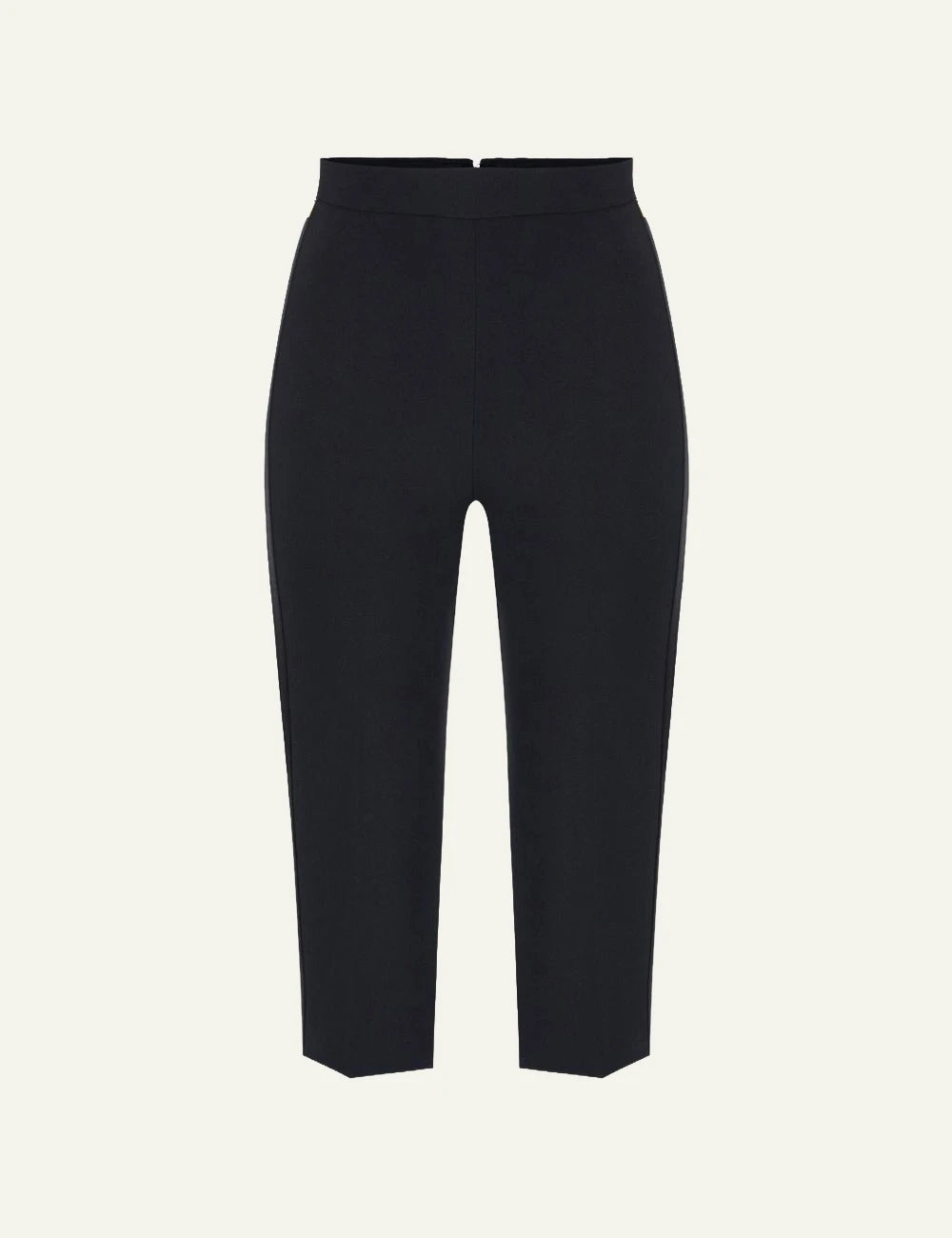 Women's Elisabetta Franchi black slim fit crepe trousers with satin side bands