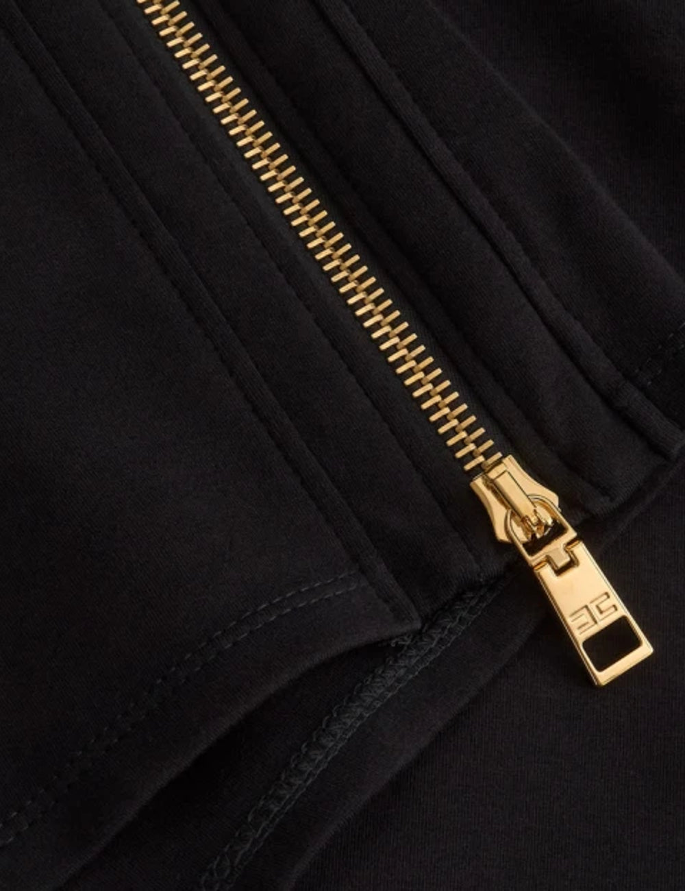 Elisabetta Franchi women's black T-shirt with EF logo pocket and side zips detail
