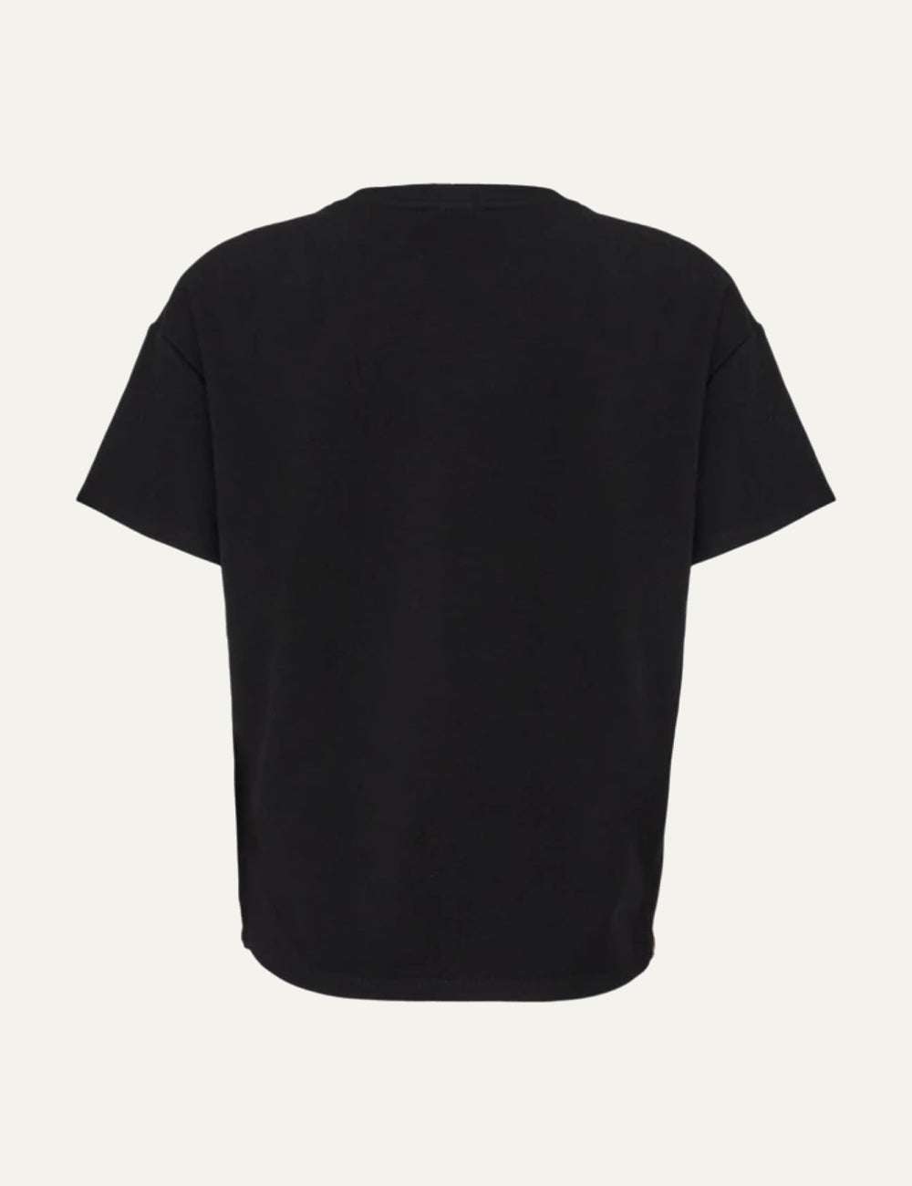 Elisabetta Franchi women's black T-shirt with EF logo pocket and side zips back