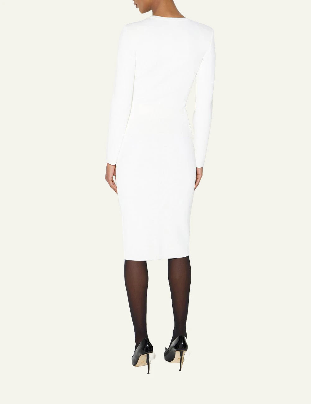 Women's Elisabetta Franchi ivory knit cardigan with gold zip details back