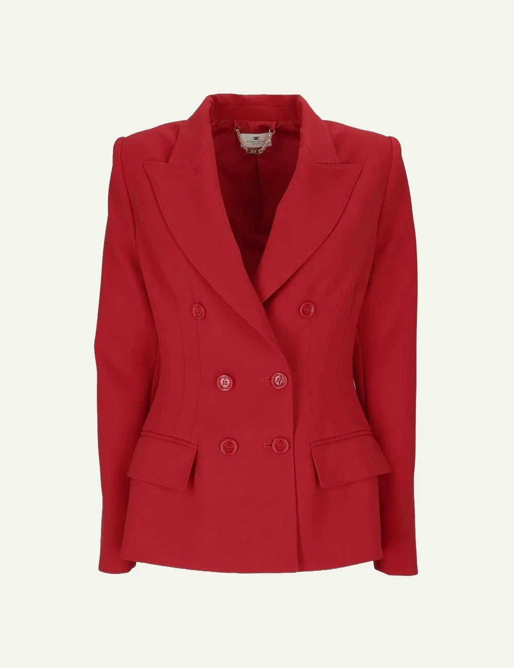 Women's Elisabetta Franchi red double-breasted blazer with corset-effect waist