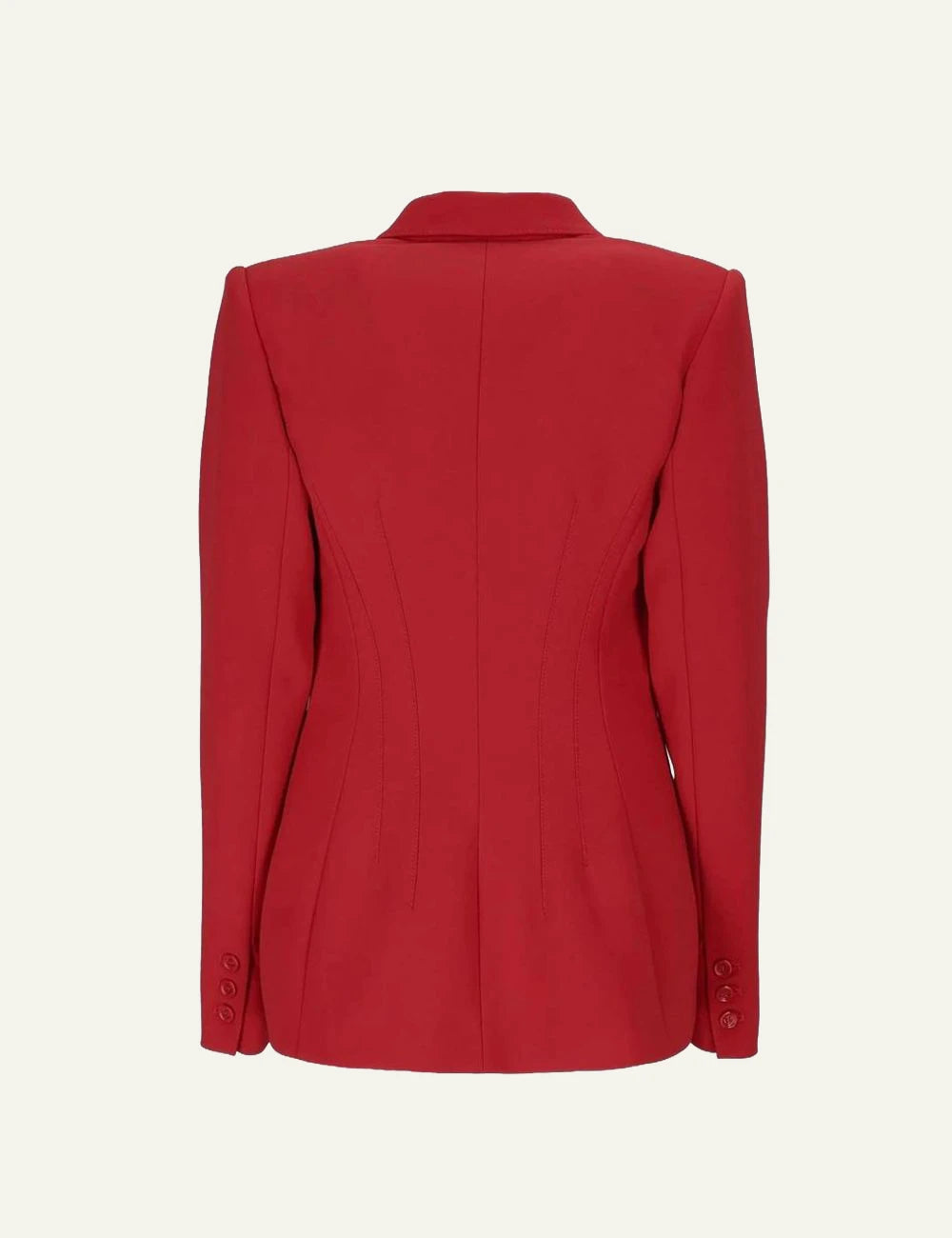 Women's Elisabetta Franchi red double-breasted blazer with corset-effect waist back