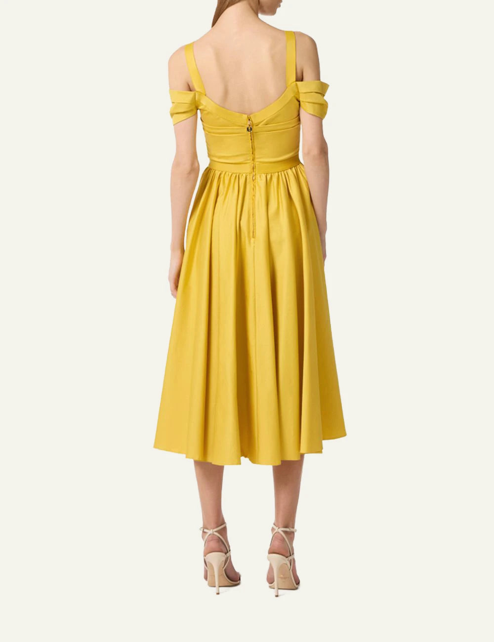 Elisabetta Franchi yellow dress back view