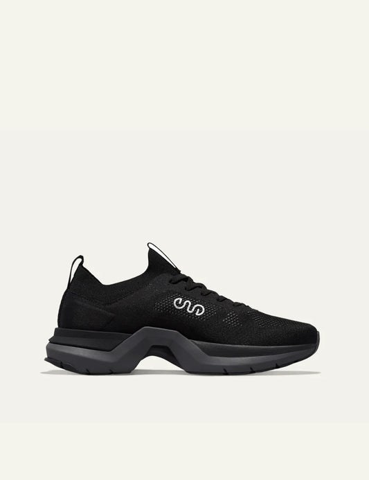 Ena Trexo Nest sneakers black knit hybrid sole side view