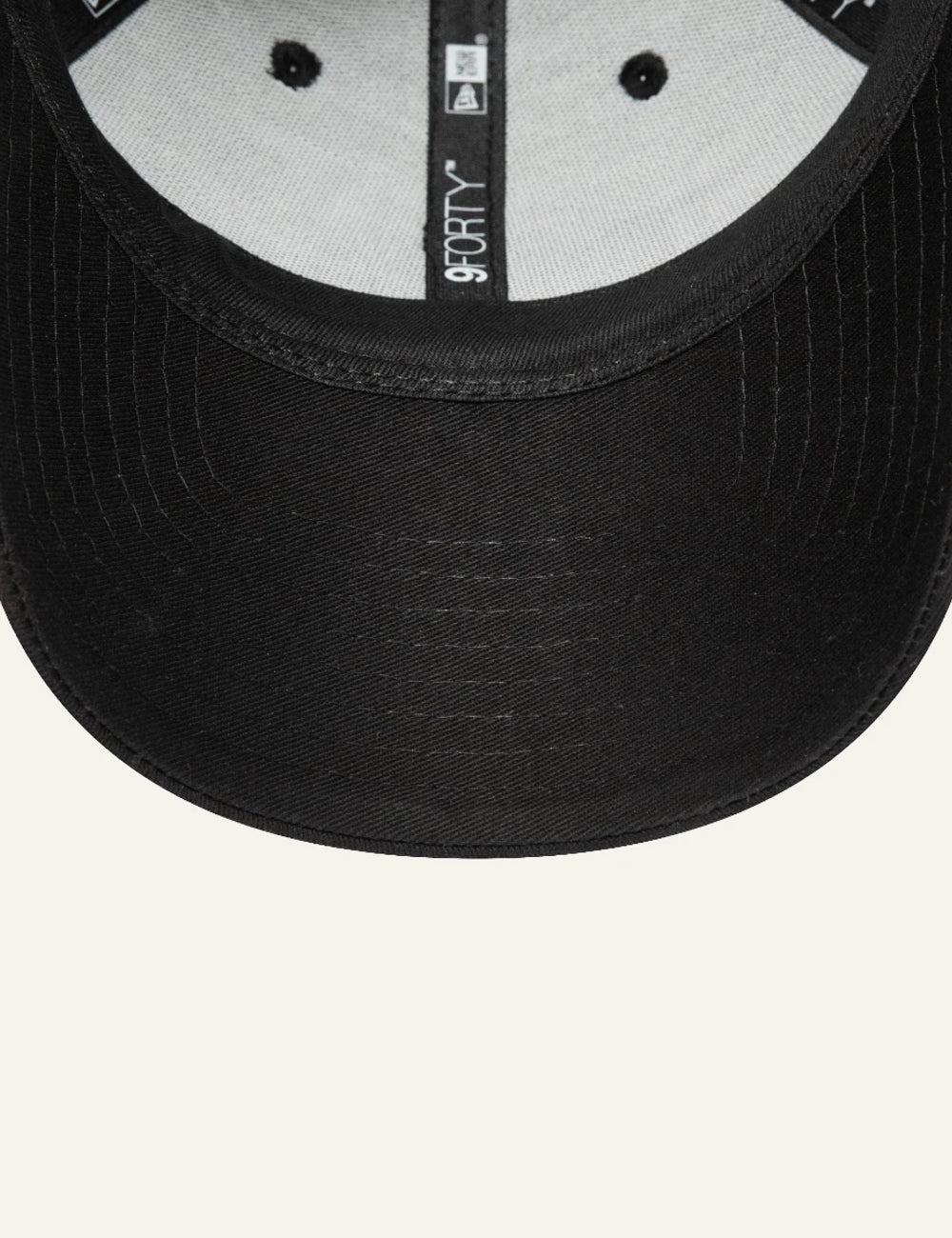 New Era NY Yankees cap black tonal 9forty curved visor detail view