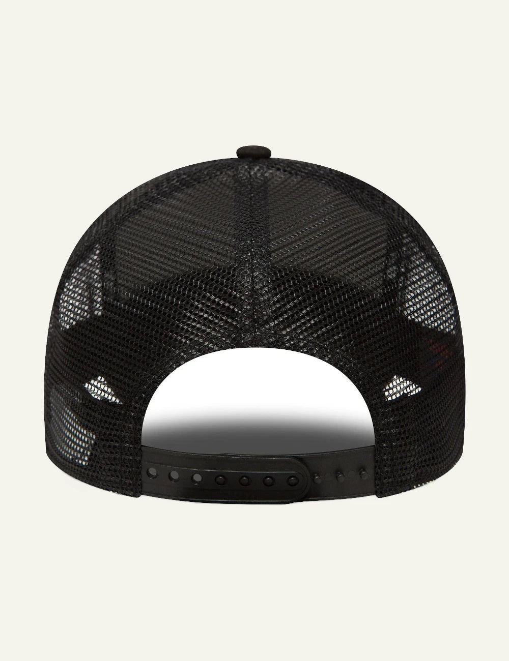 New Era NY Yankees cap black tonal trucker back view