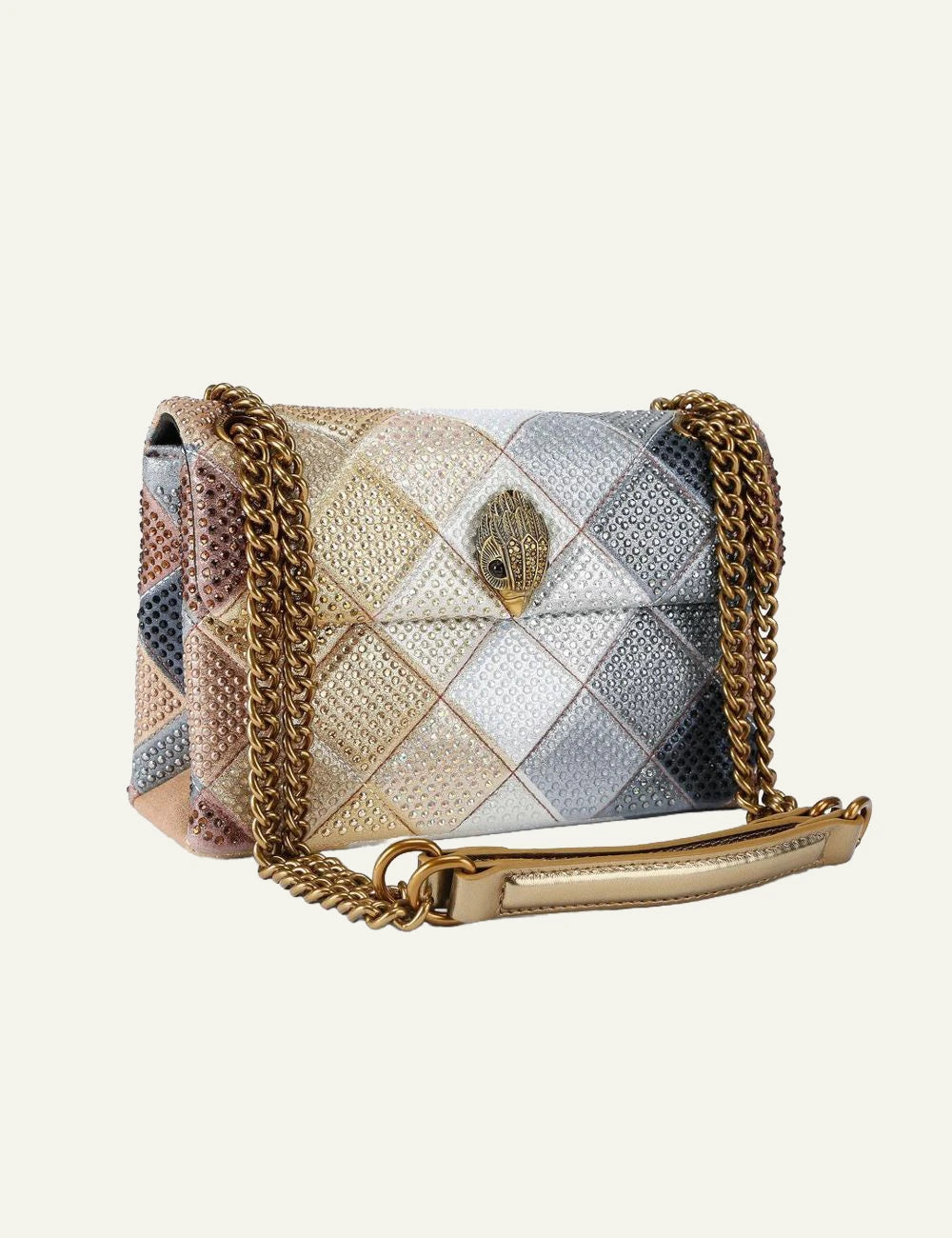 Kurt Geiger London Medium Kensington crystal bag angled side view