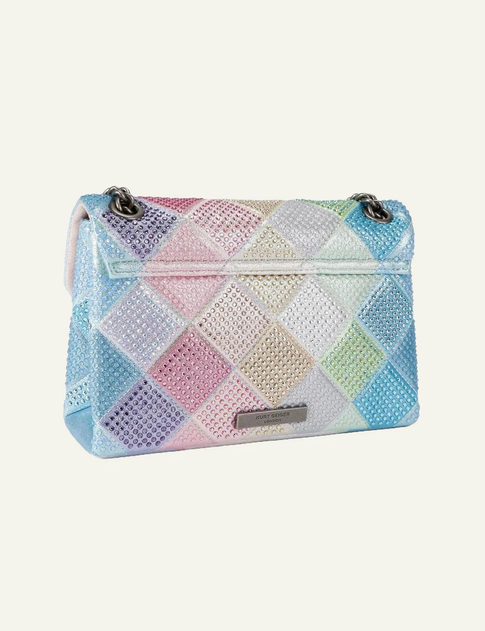 Kurt Geiger London Medium Kensington pastel bag back view with logo plate