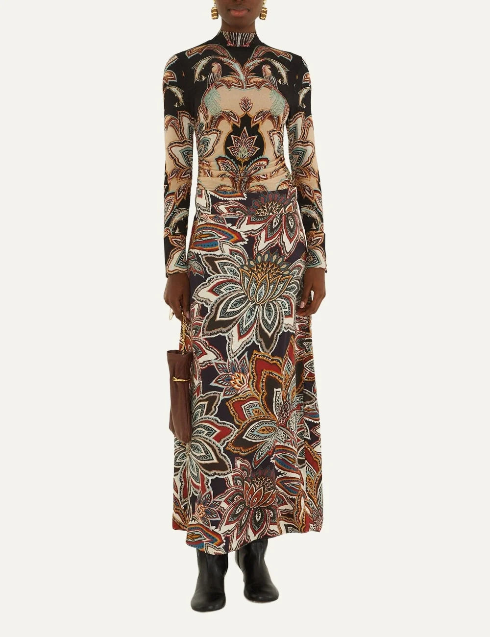  Farm Rio Women’s Multicolour Tapestry-Print Jersey Blouse full look
