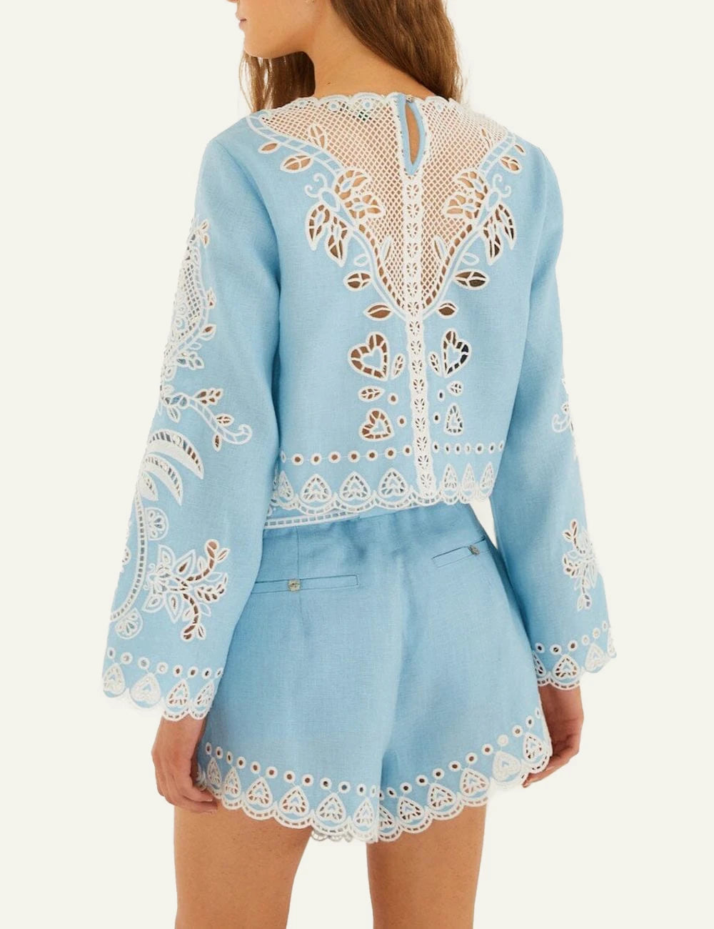 Farm Rio blue blouse back view