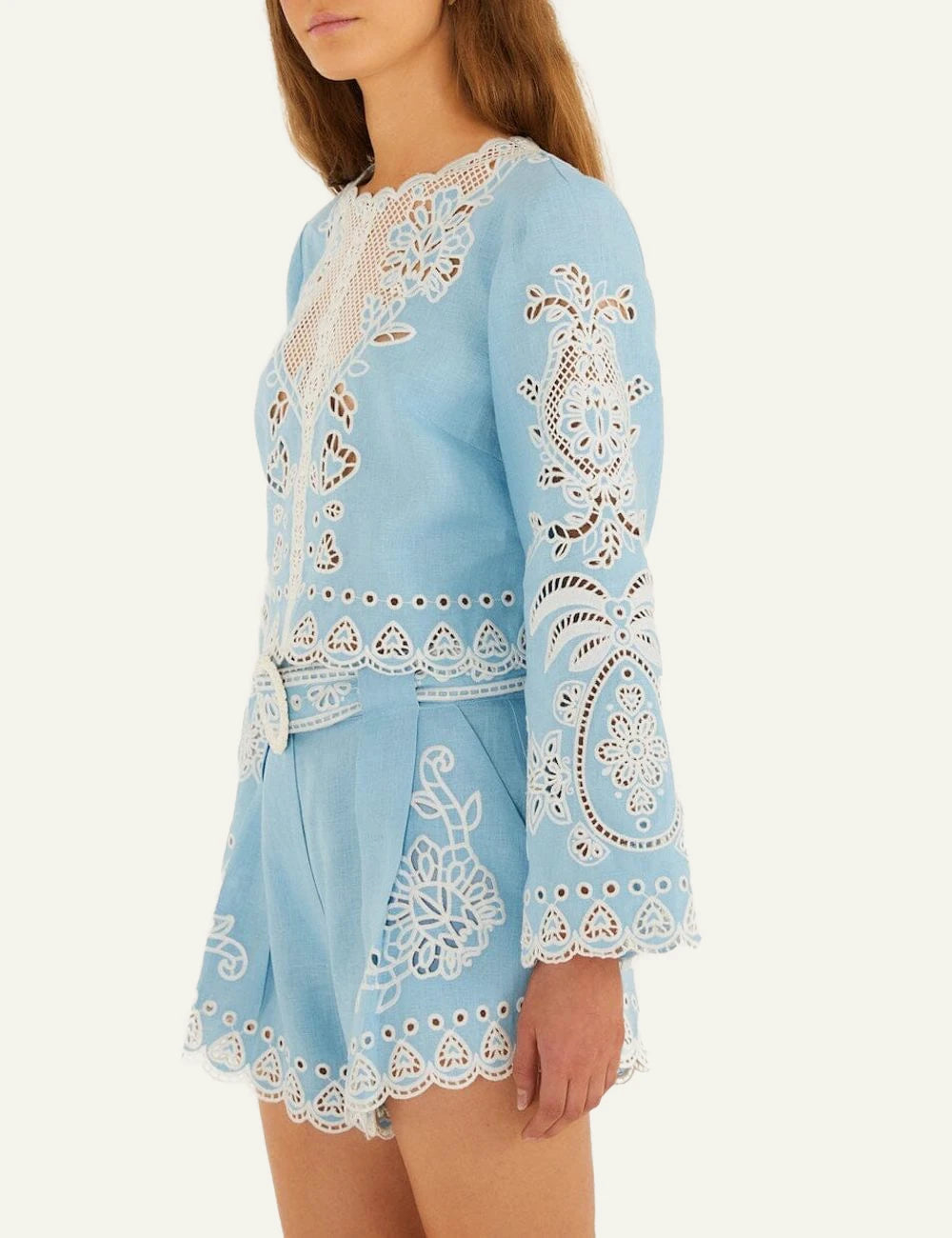 Farm Rio blue blouse side view