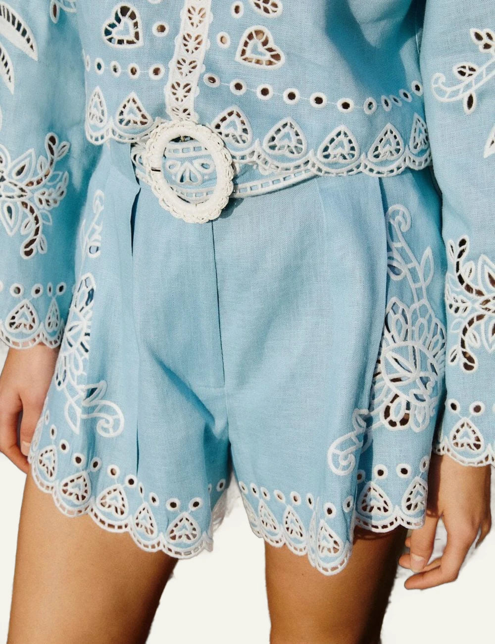 Farm Rio blue shorts side view