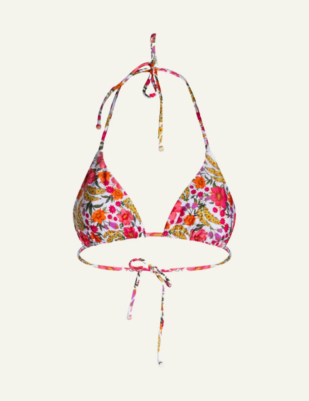 Farm Rio floral triangle bikini top colorful print front view