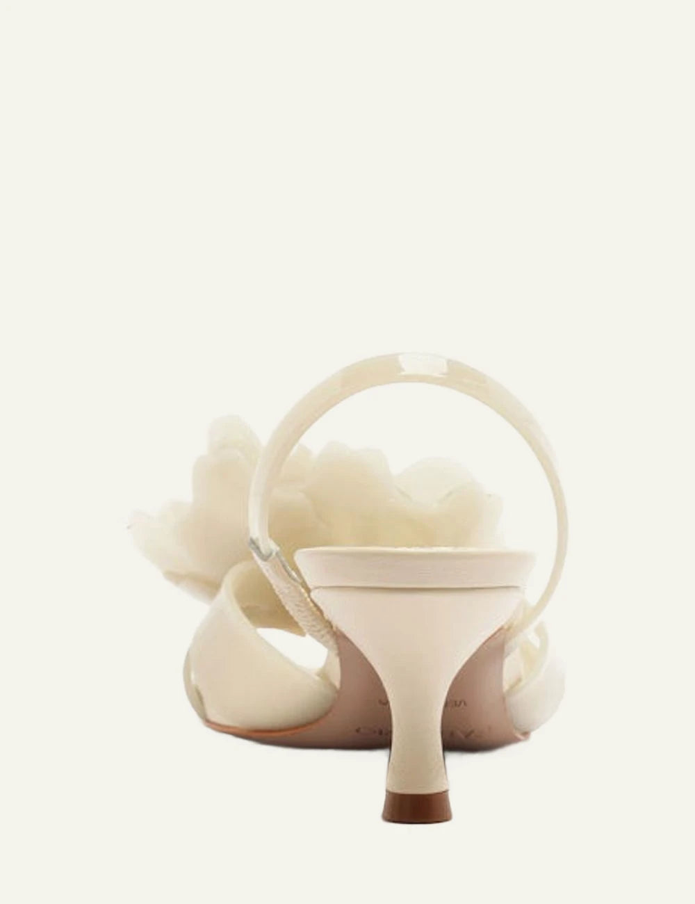 Farm Rio flower jelly heeled sandal off white side view floral back view