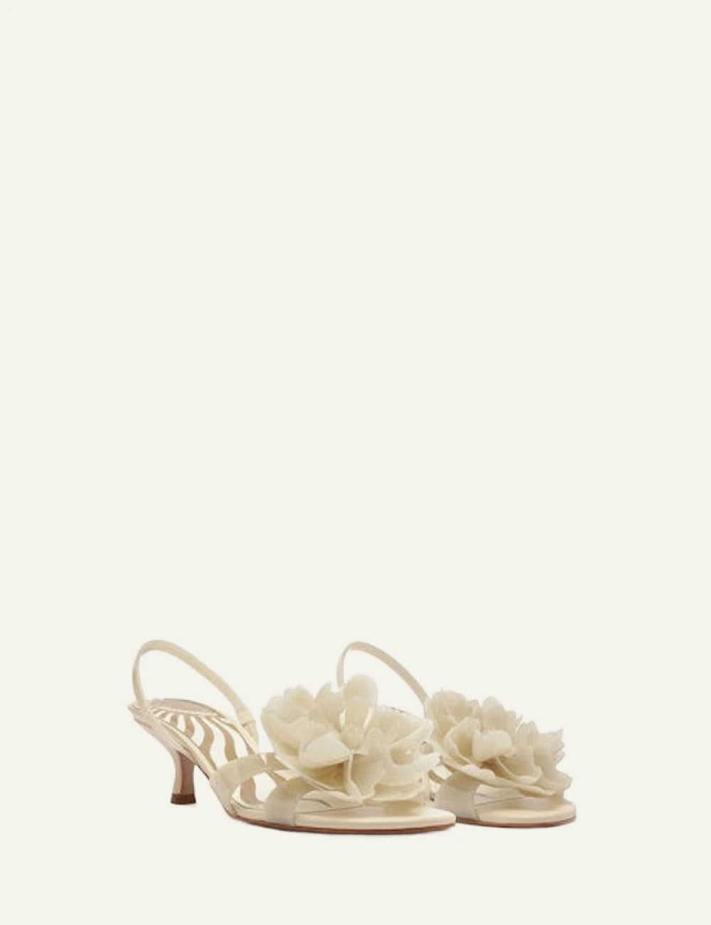 Farm Rio flower jelly heeled sandal off white side view floral angled view