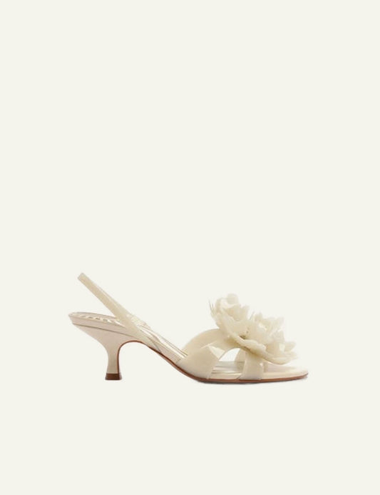 Farm Rio flower jelly heeled sandal off white side view floral side view