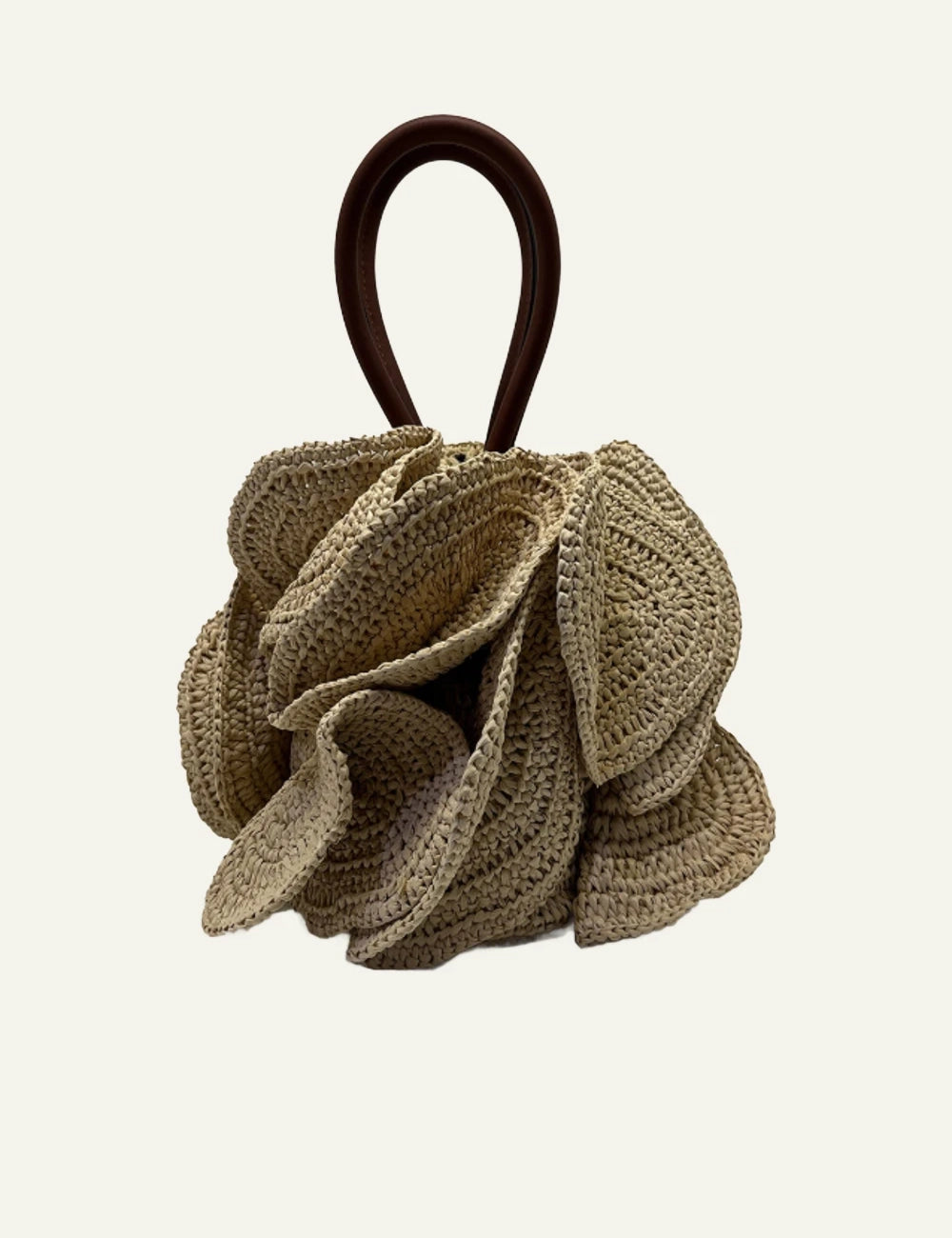 Farm Rio flower raffia bag natural side view