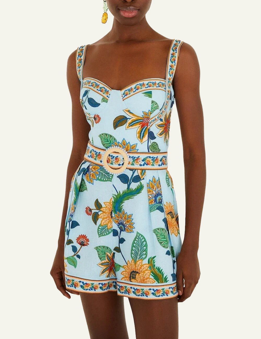 Farm Rio jumpsuit printed wide leg side view