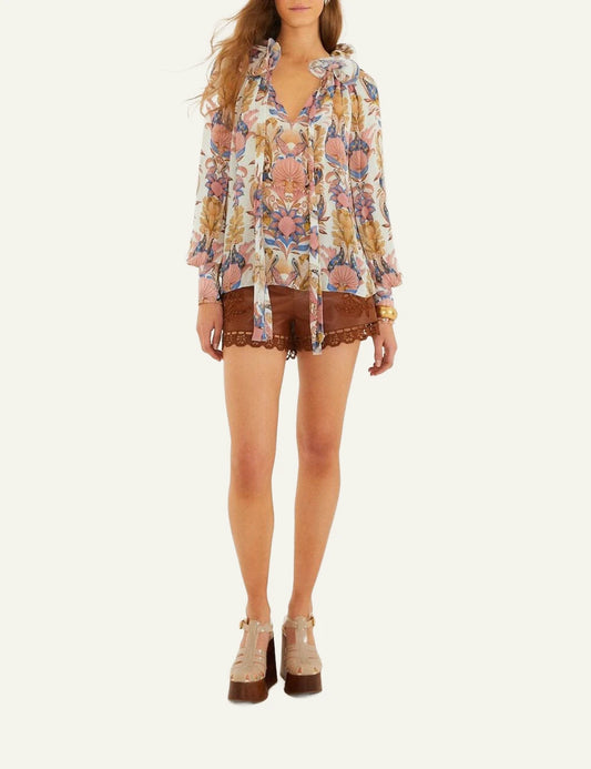 Farm Rio long sleeve blouse multicolor  print front view