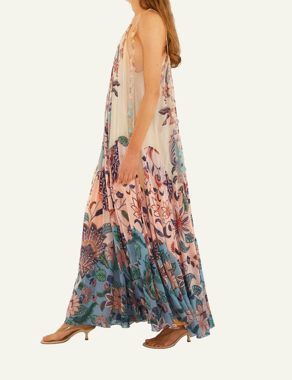 FARM RIO MAXI WAVY DRESS BOHO FLORAL DELHI MIX – Simple Caracters