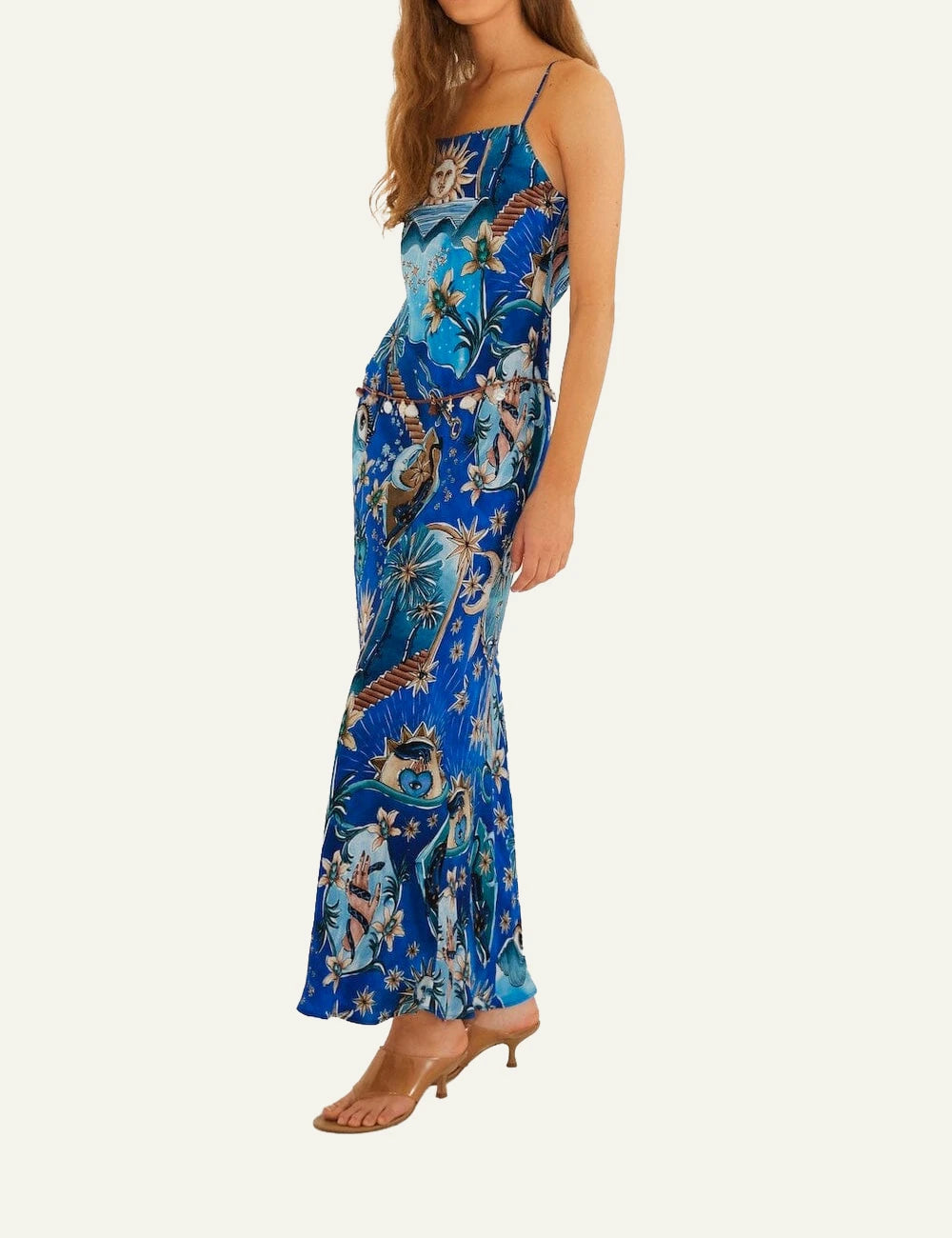 FARM RIO MAXI DRESS MYSTICAL BLUE  Simple Caracters