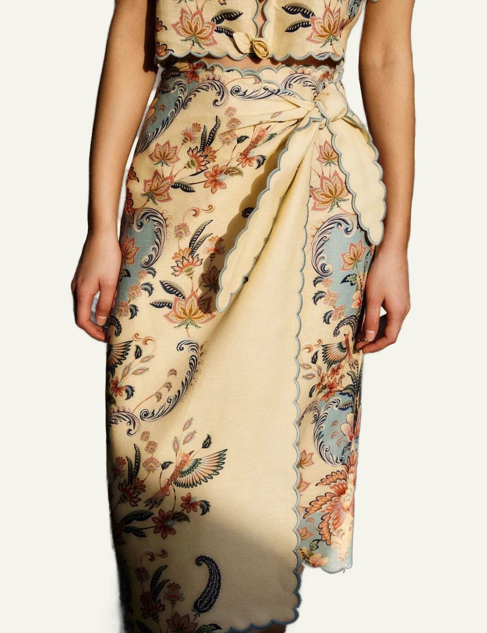 Farm Rio midi skirt beige detail view