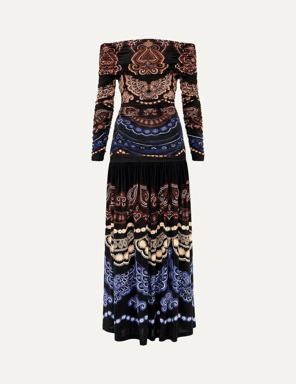 Farm Rio Women’s Black Floral Off-Shoulder Maxi Dress product shot