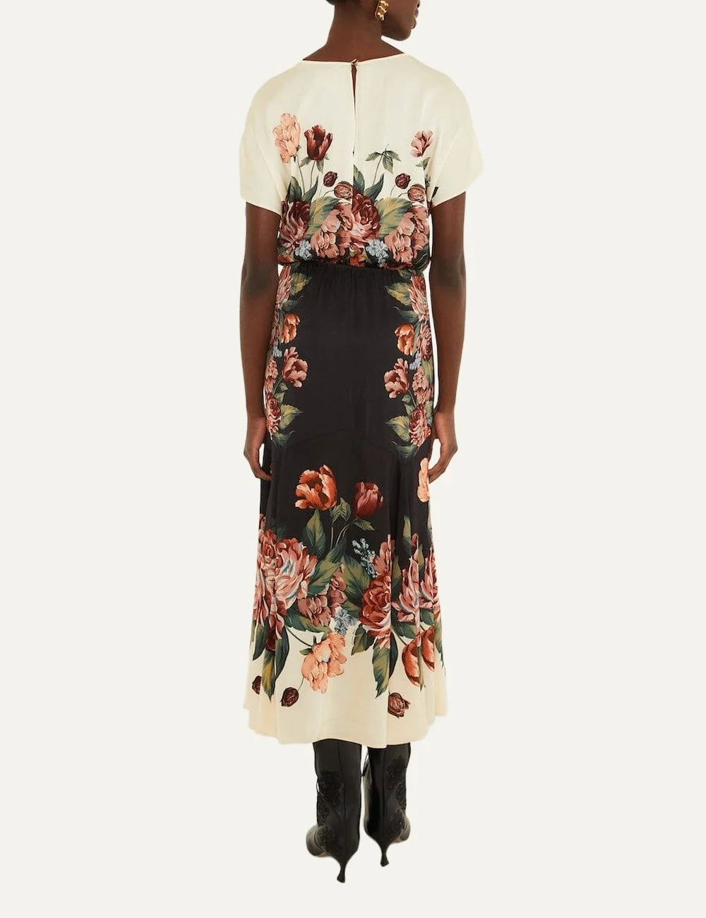 Farm Rio Women’s Multicolour Winter Floral Maxi Dress back view