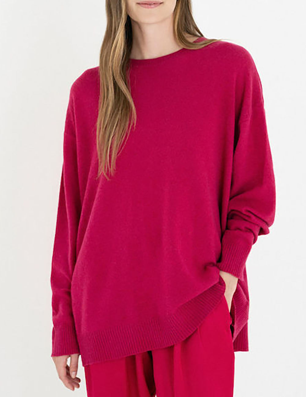 PHILOSOPHY CASH R NECK CROPPED SWEATER