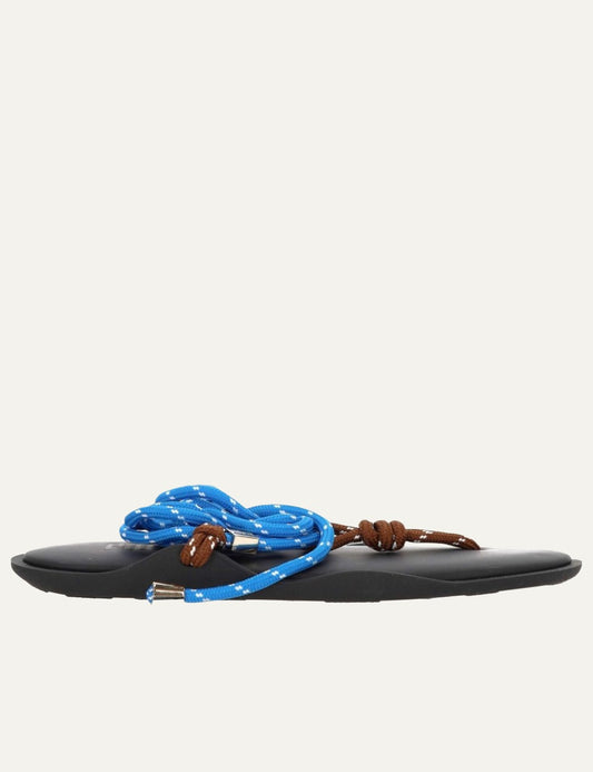 Flowze Flo sandals blue rope straps black sole side view