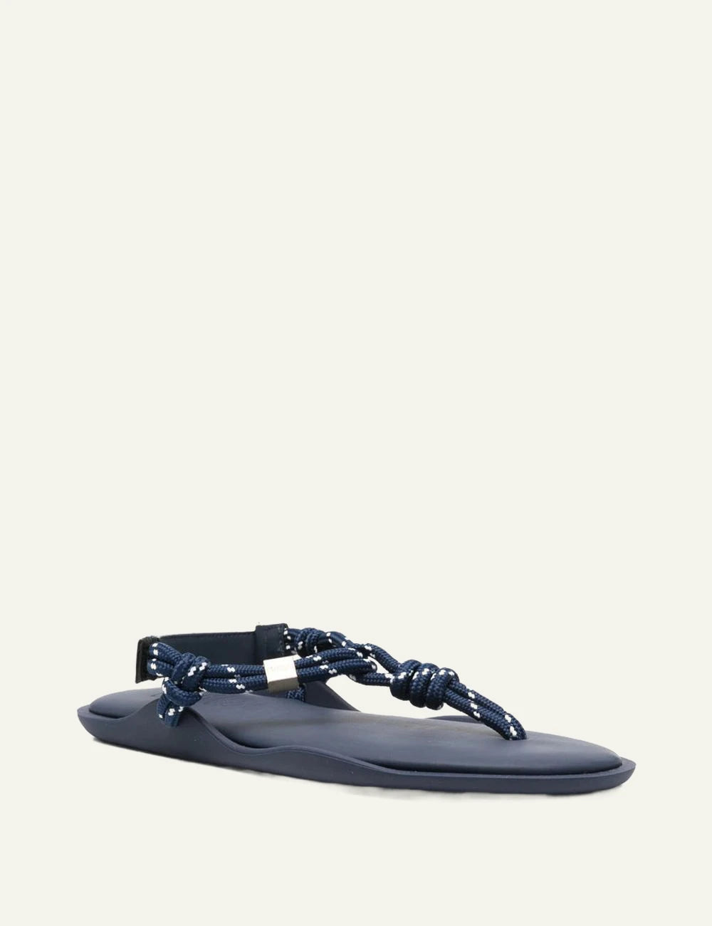 Flowze Flo sandals navy rope straps leather sole angled view