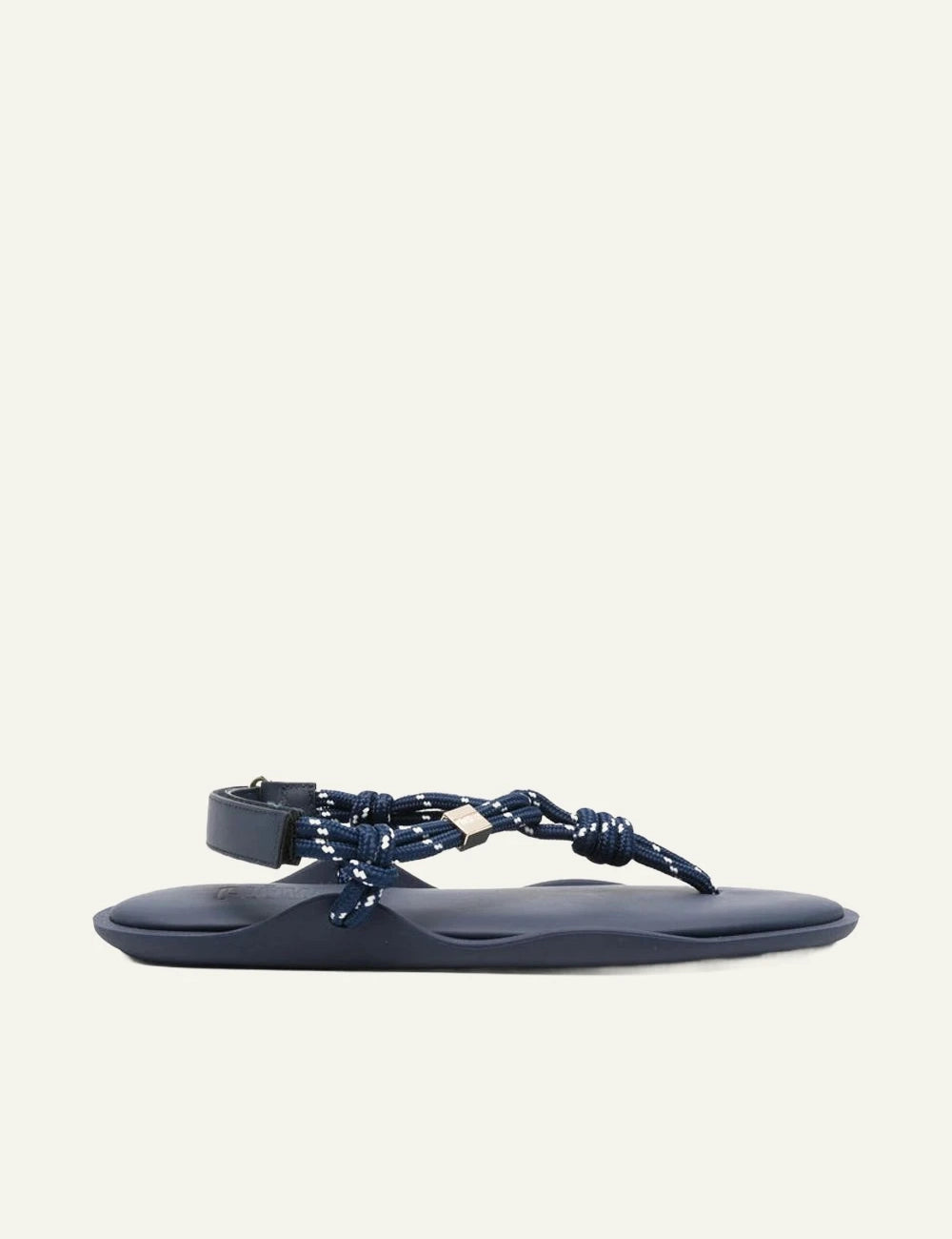 Flowze Flo sandals navy rope straps leather sole side view
