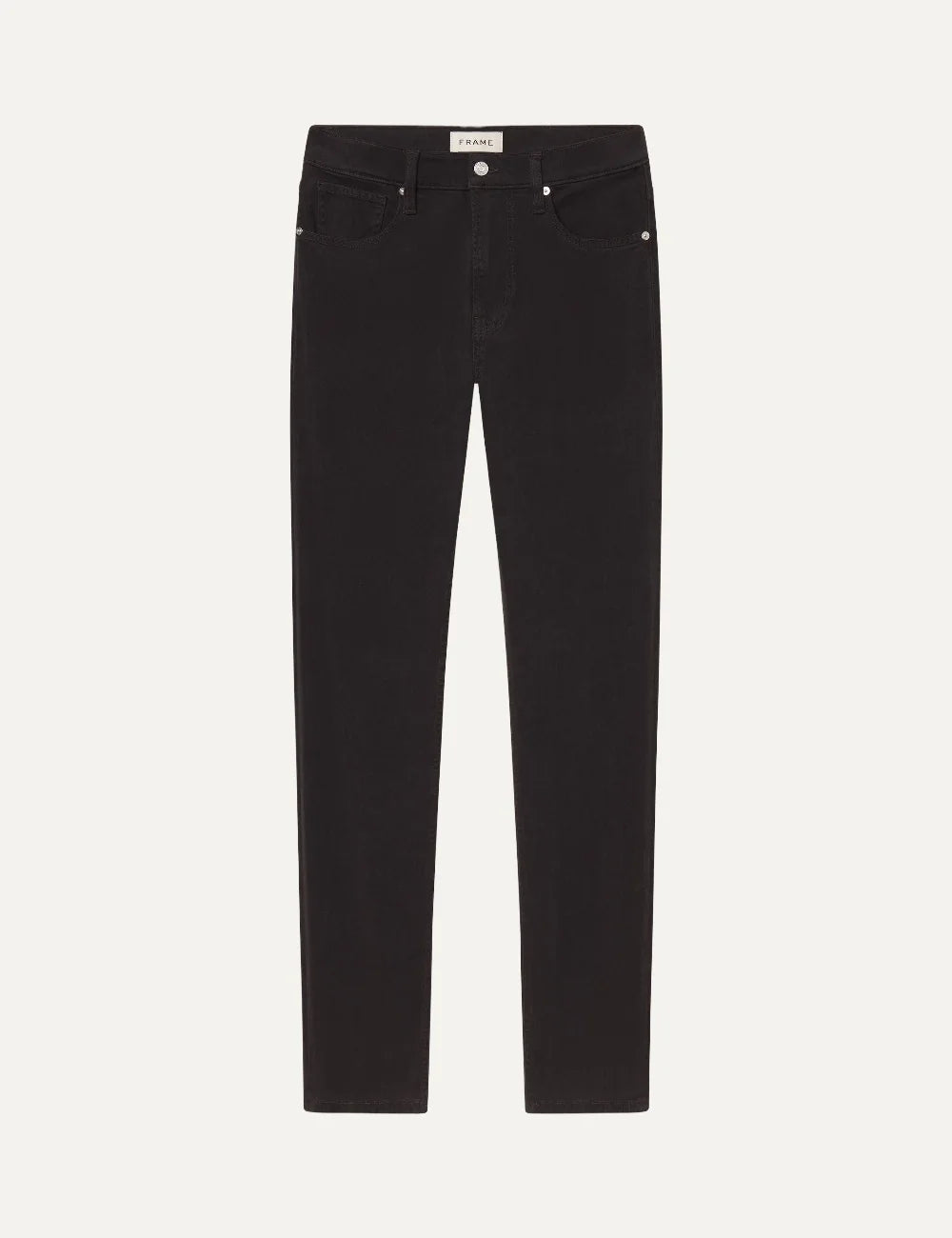 FRAME men's dark brown stretch twill straight-leg pants