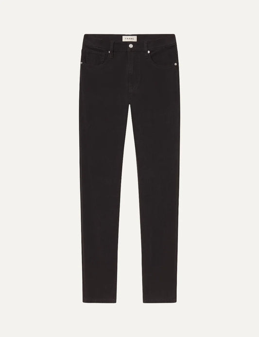 FRAME men's dark brown stretch twill straight-leg pants