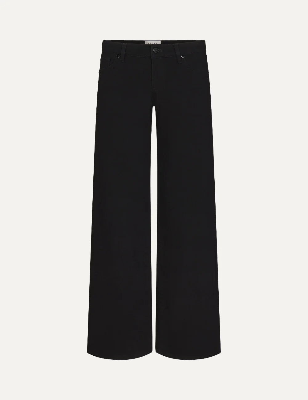 FRAME women's black high-rise wide leg jeans