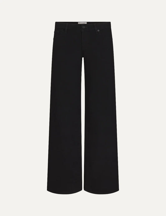 FRAME women's black high-rise wide leg jeans