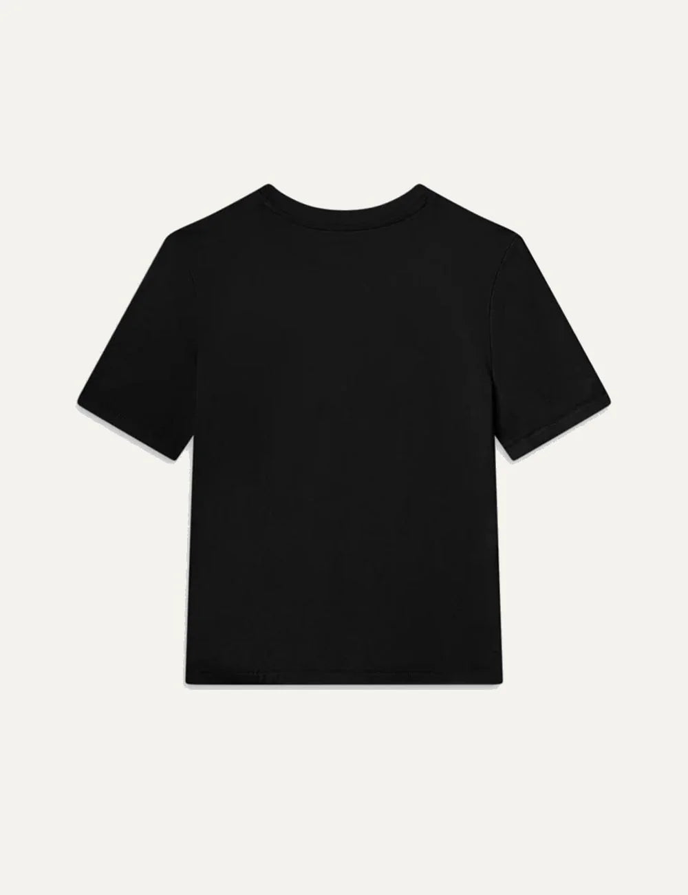 FRAME women's black Supima cotton short sleeve top with crew neck back