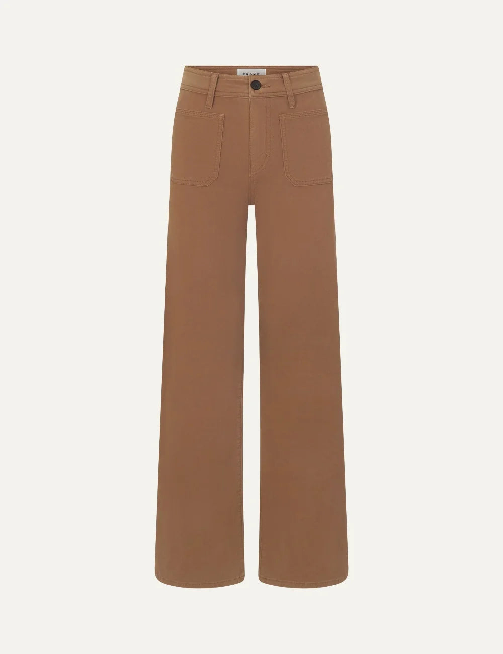 FRAME women's brown cotton blend high-rise wide-leg palazzo pants