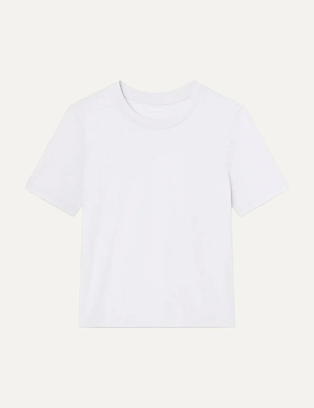 FRAME women's white Supima cotton short sleeve top with crew neck