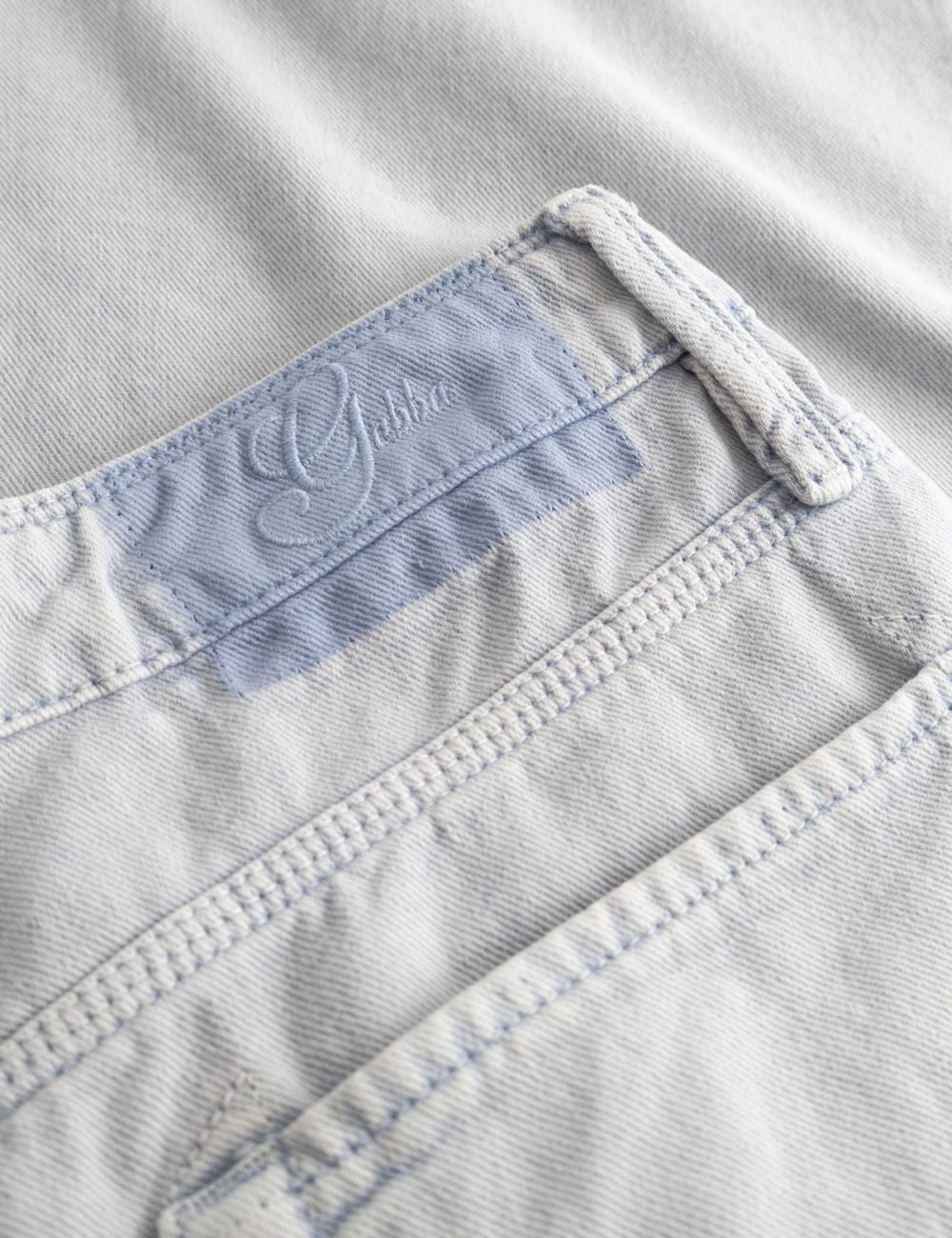 Gabba Antiq shorts rigid twill light grey back detail view