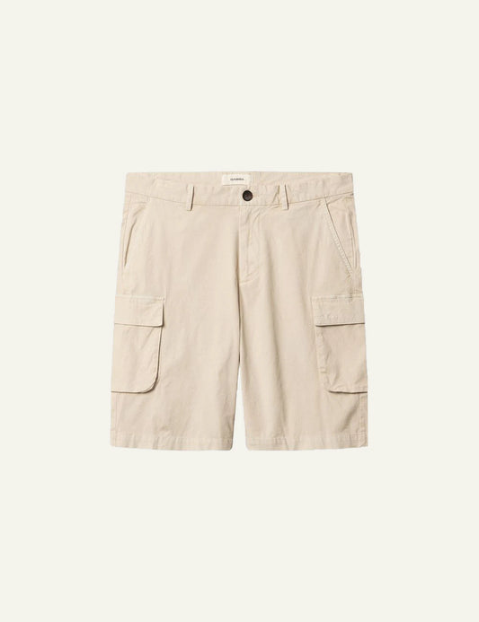 Gabba cargo shorts relaxed fit beige side pockets front flat view