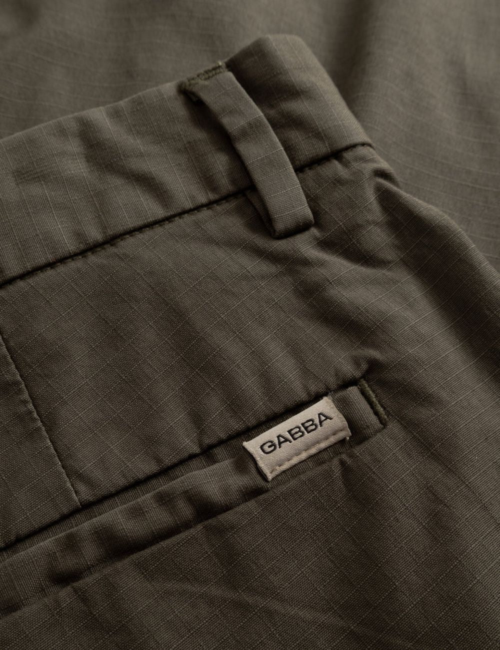 Gabba cargo shorts relaxed fit khaki side pockets back detail view