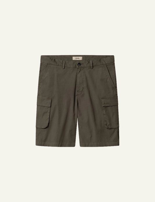 Gabba cargo shorts relaxed fit khaki side pockets front flat view