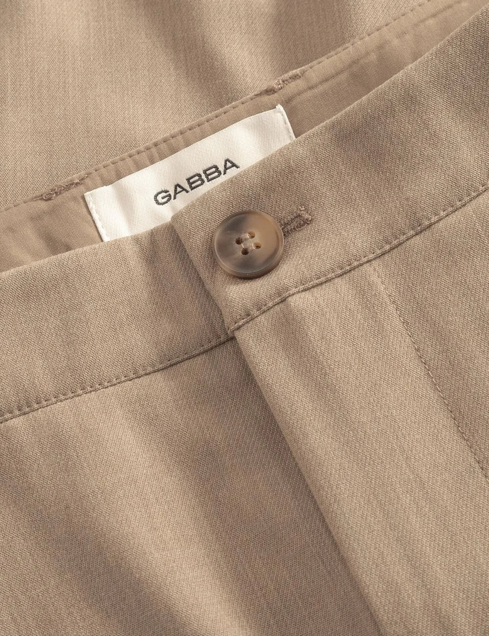 Gabba chino shorts beige relaxed fit pleated front detail view