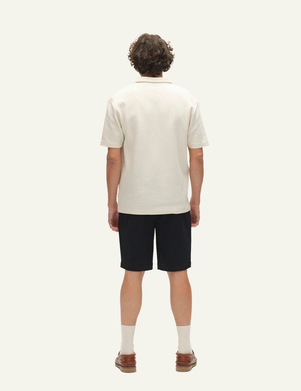 Gabba chino shorts navy relaxed fit pleated back view