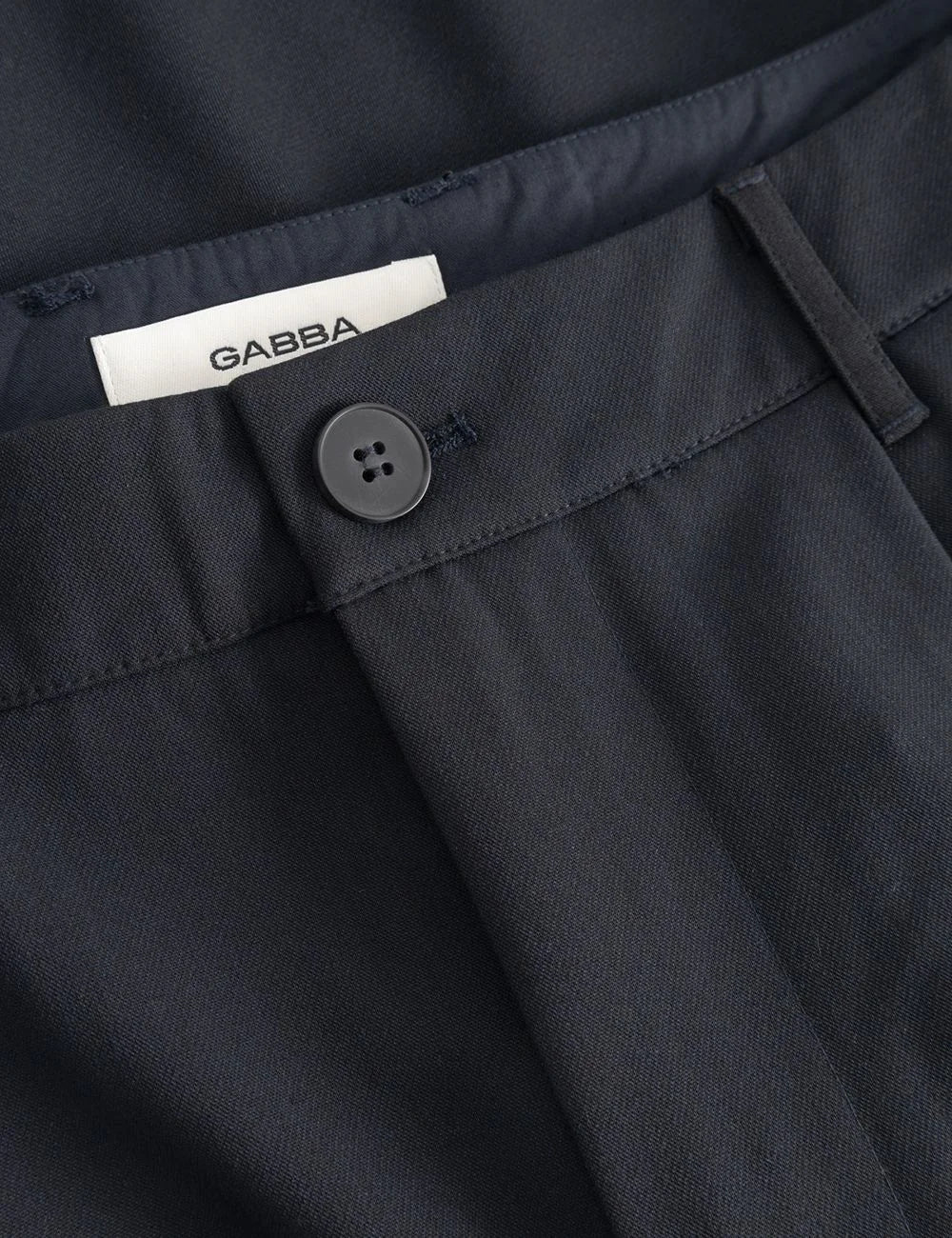 Gabba chino shorts navy relaxed fit pleated front detail view