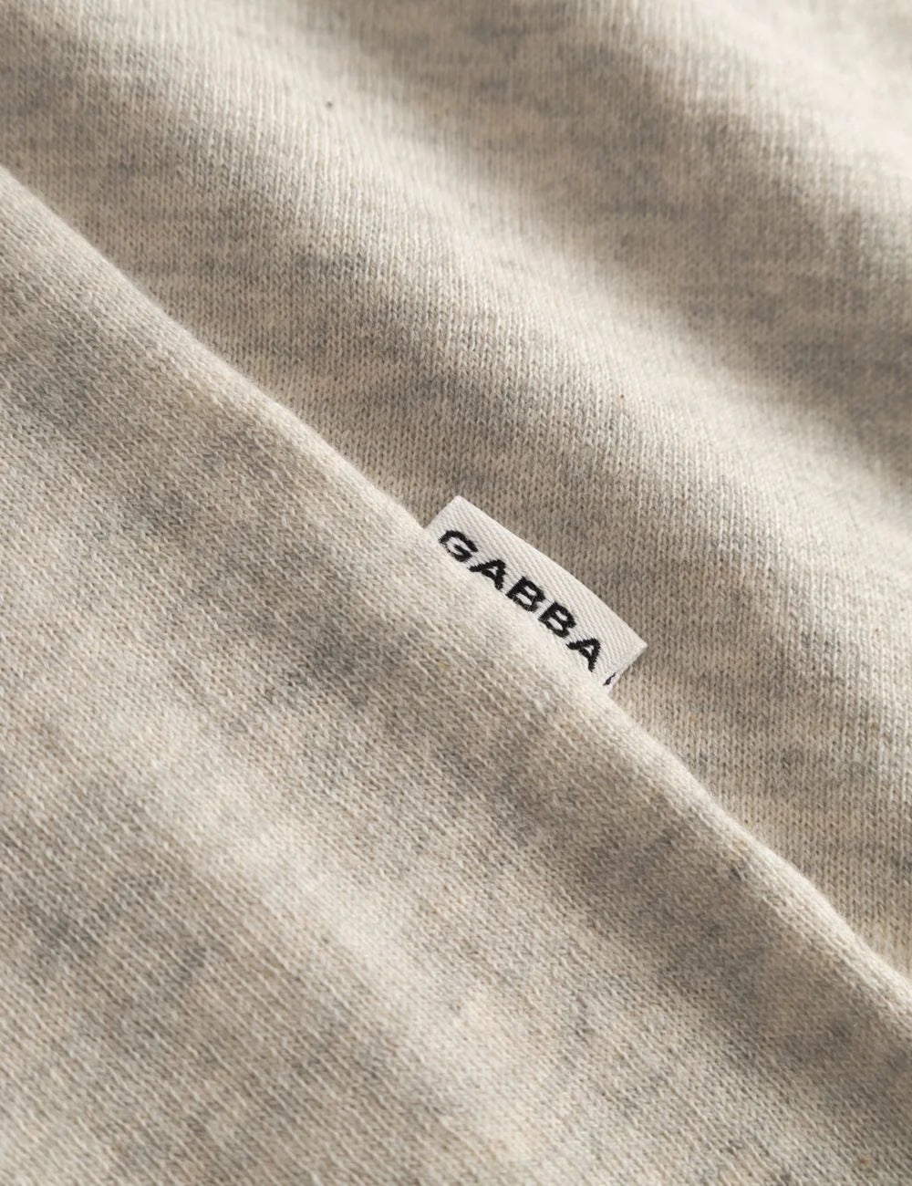 Gabba cotton knit long sleeve beige melange regular fit logo view